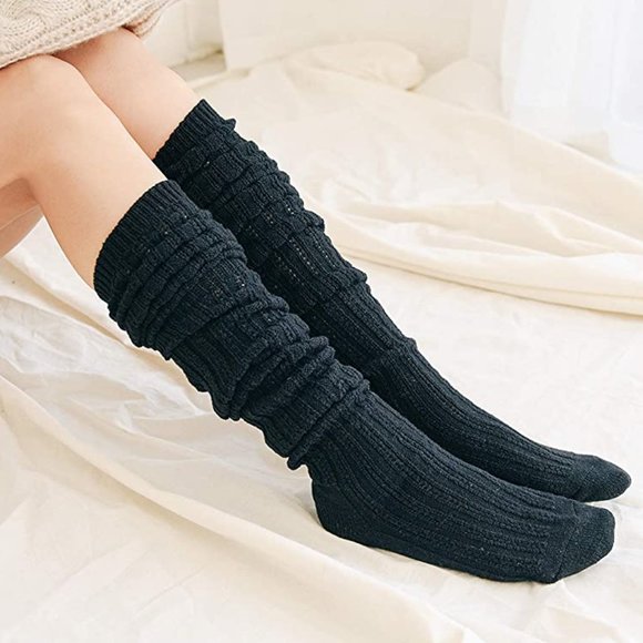 Over The Knee Slouch Socks Boot Socks Slouchy Socks Knee Socks 2 Pair - Picture 9 of 12